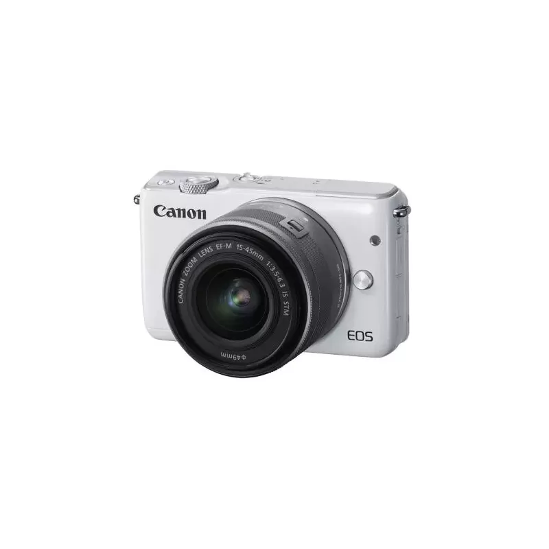 Boîtier Canon EOS M10 blanco + objetivo EF-M 15-45mm plateado