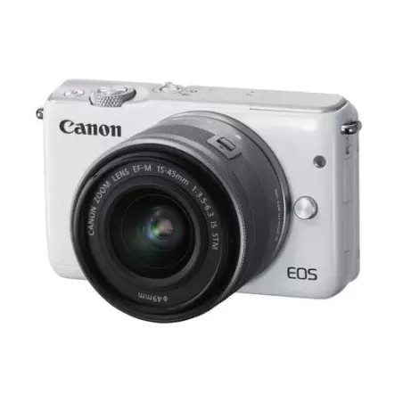 Boîtier Canon EOS M10 blanco + objetivo EF-M 15-45mm plateado